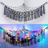 MHJY Toy Hammock Storage Net with LED Light Large Corner Organizer