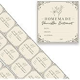 2 inch Vanilla Extract Labels - 12 Homemade Vanilla Extract Label for Handcrafted Vanilla Bottles, Vanilla Extract Bottle Lab