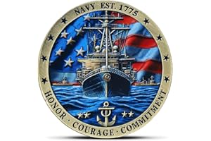JOKIMU US Navy Sailor's Creed Military Challenge Coin - EST. 1775 Iconic Naval Ship Design Collectible Coins