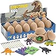 12 Unique Dinosaur Eggs, Dinosaur Eggs Excavation/Eggs with Toys for Kids 3-5 5-7 8-12, Dinosaur Fossil Eggs - Archaeology STEM Crafts Birthday for Boys & Girls