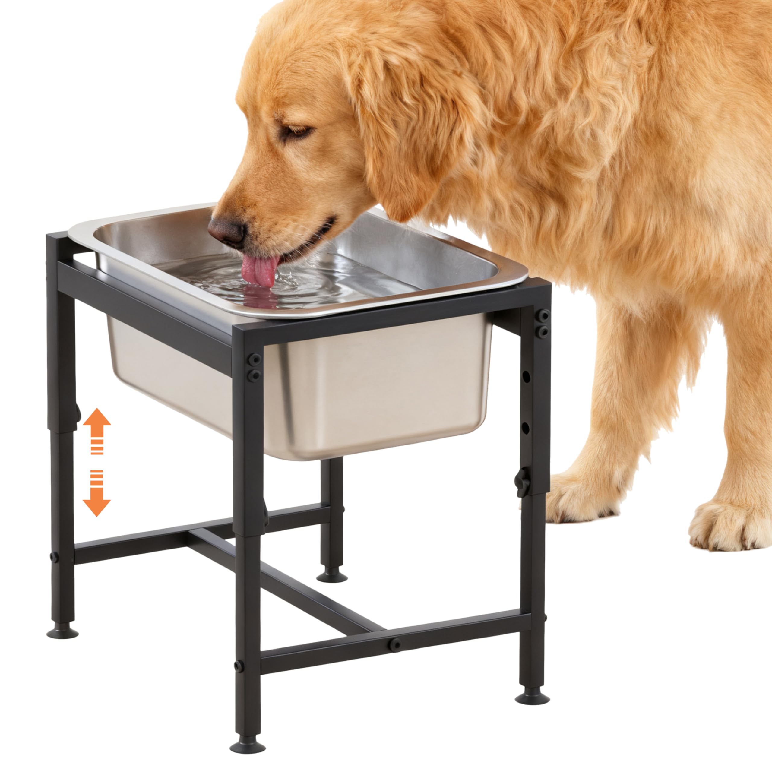 Photo 1 of ***DAMAGED - SEE NOTES/ PHOTOS***
2.5 Gallon Elevated Dog Water Bowl for Large Breeds, 16.4" Height Adjustable Dog Water Bowl Dispenser with Solid Metal Base Eases Joint Strain, Anti-Tip Design and Simple to Clean, Indoor and Outdoor