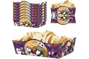 QWAERPLPN 50Pcs Nightmare Christmas Party Supplies,Nightmare Christmas Food Tray Party Favors for Jack Sally Party Decorations Halloween Christmas Eve Party Favor Supplies