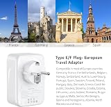 toomke UK to EU Adapter Plug 35W PD USB-C 4 Ports Type E/F Travel view 4