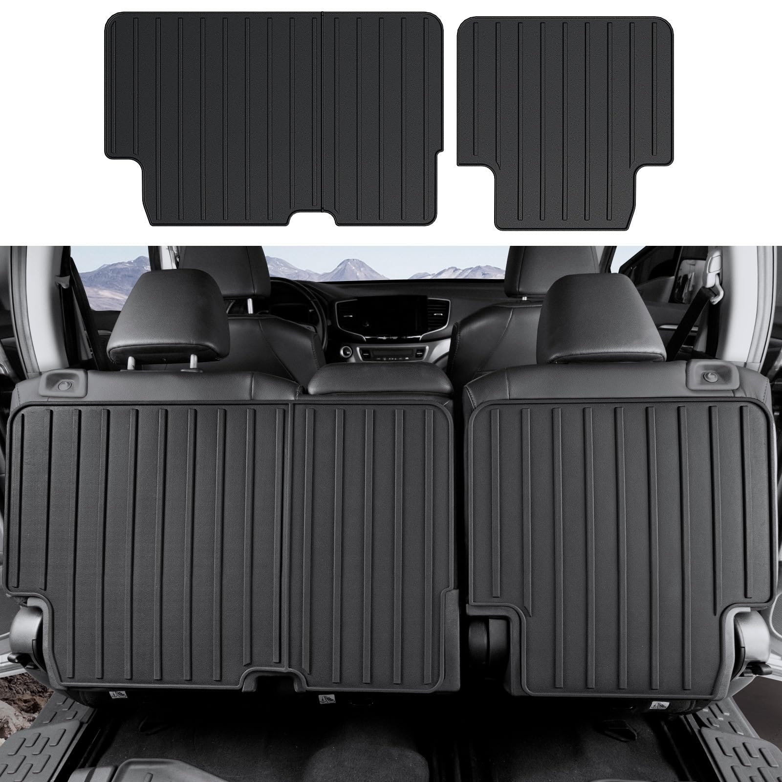Houclemic Kick Mats for 2016-2022 Honda Pilot 8 Passengers (No Elite Models) Car Mat Accessories, 2nd Kick Mats for 2022 Honda Pilot Accessories Image