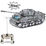 Mozlly Remote Control Tank with Lights & Sound Effects - Military RC Car Toy with Rotating Turret and Battle Sounds, Cool Kid