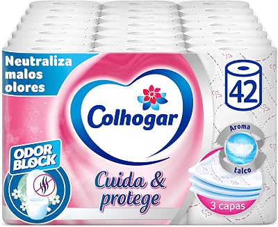 Colhogar protect care branco 7x6 - papel higiênico macio e resistente - 42 rolos - 3 camadas - branco