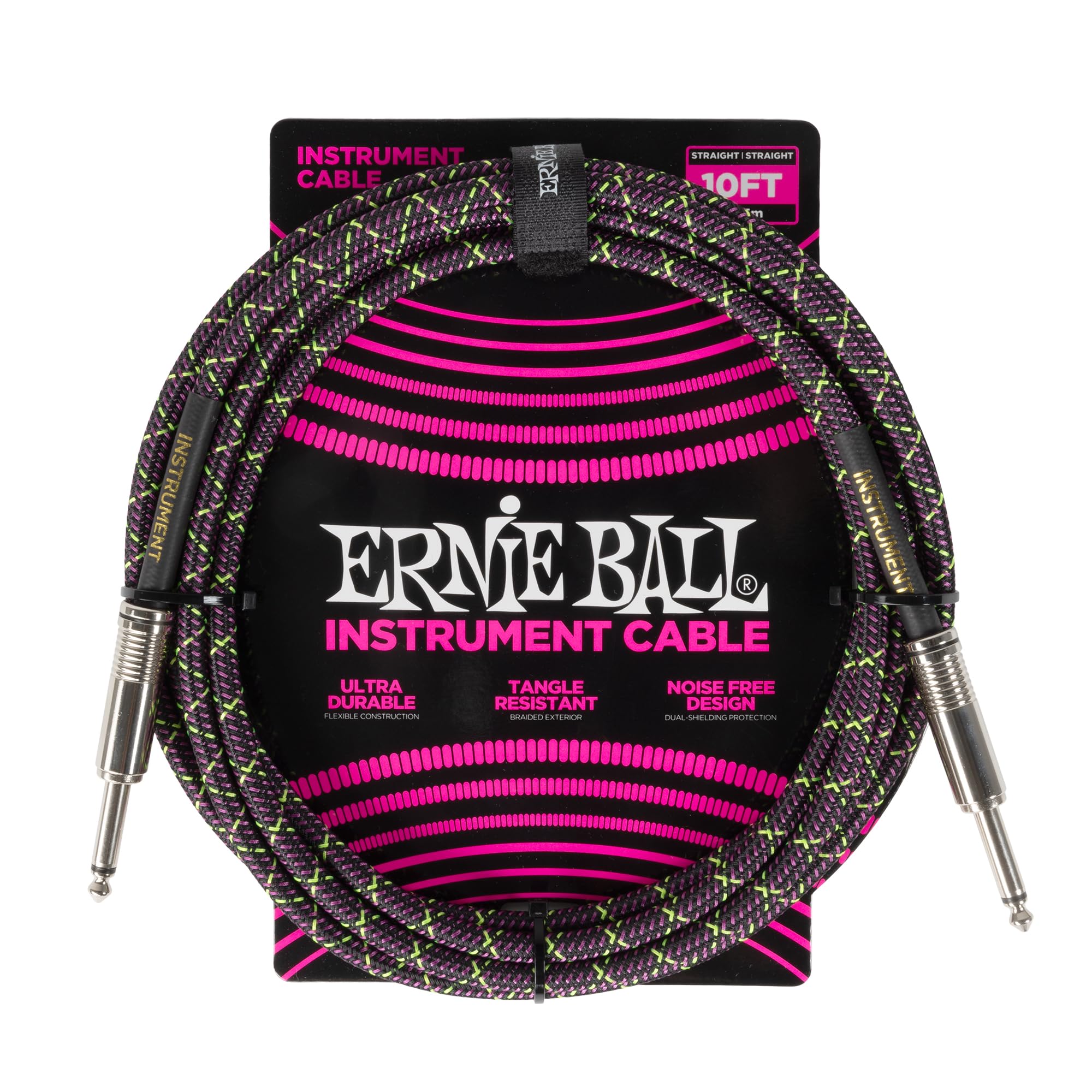 Ernie Ball Braided Instrument Cable Straight/Straight 10ft - Purple Python