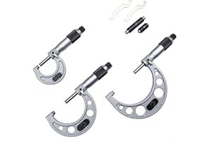 Clockwise Tools MMSR-01 Premium Outside Micrometer Set with Carbide Tip 0-3" Measuring Range 0.0001" Graduation Precision Machinist Tool