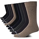 Nautica Mens Dress Socks - 10 Pack Breathable Stretch Crew Socks for Men for Work Business and Formal Wear (Sizes: 6-12.5)