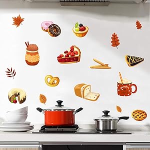 ROFARSO Colorful Cute Cartoon Dessert Bread Food Wall Stickers for Kids Kitchen Removable Wall Decals DIY Decorations for Nursery Baby Boys Girls Bedroom Playroom Living Room