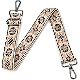 Purse Strap Adjustable Replacement Crossbody Bag Strap Retro Jacquard Embroidery Shoulder Straps for Canvas Bag