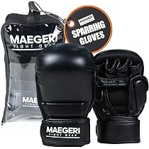 Maegeri Hybrid MMA Sparring Gloves – Open Palm 7oz Training Gloves