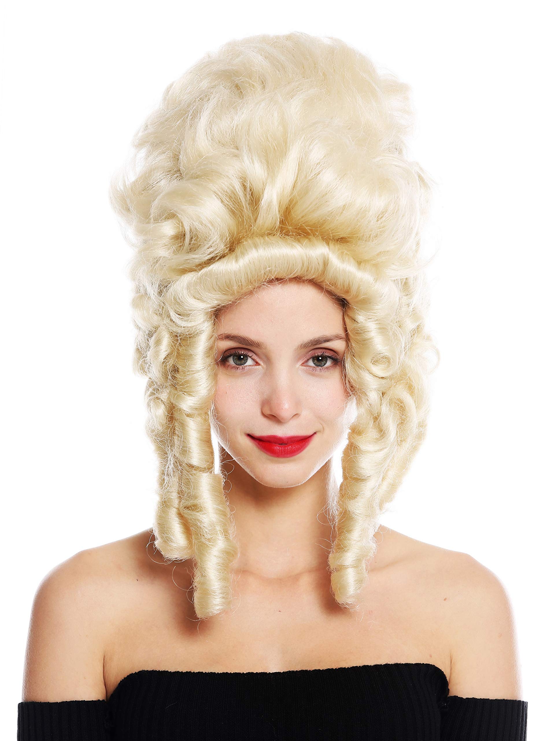 WIG ME UP - VK-38-613 quality women's wig theatre cosplay baroque Pompadour Marie Antionette countess noble woman platinum blonde