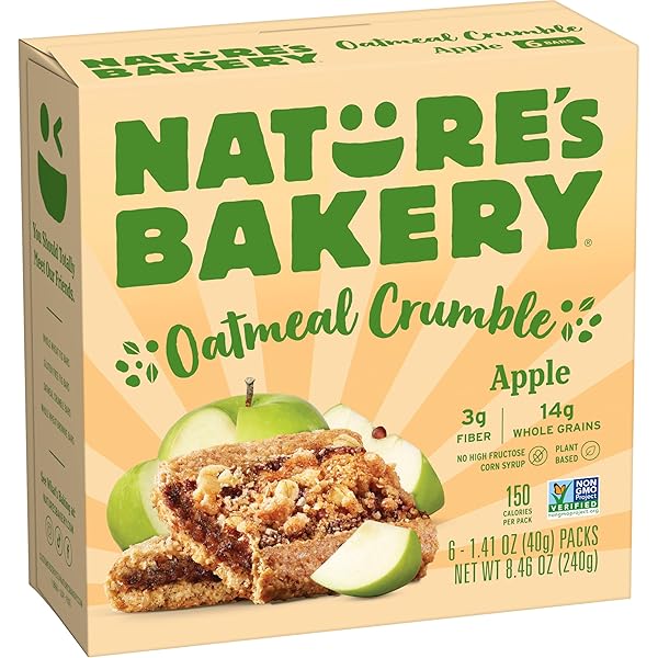 NATURE’S BAKERY OATMEAL CRUMBLE APPLE BARS, 1.41 OZ,...