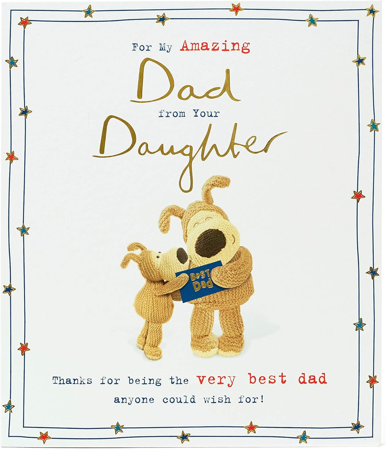 Boofle Dad Birthday Card from Daughter,White,159mm x 184mm