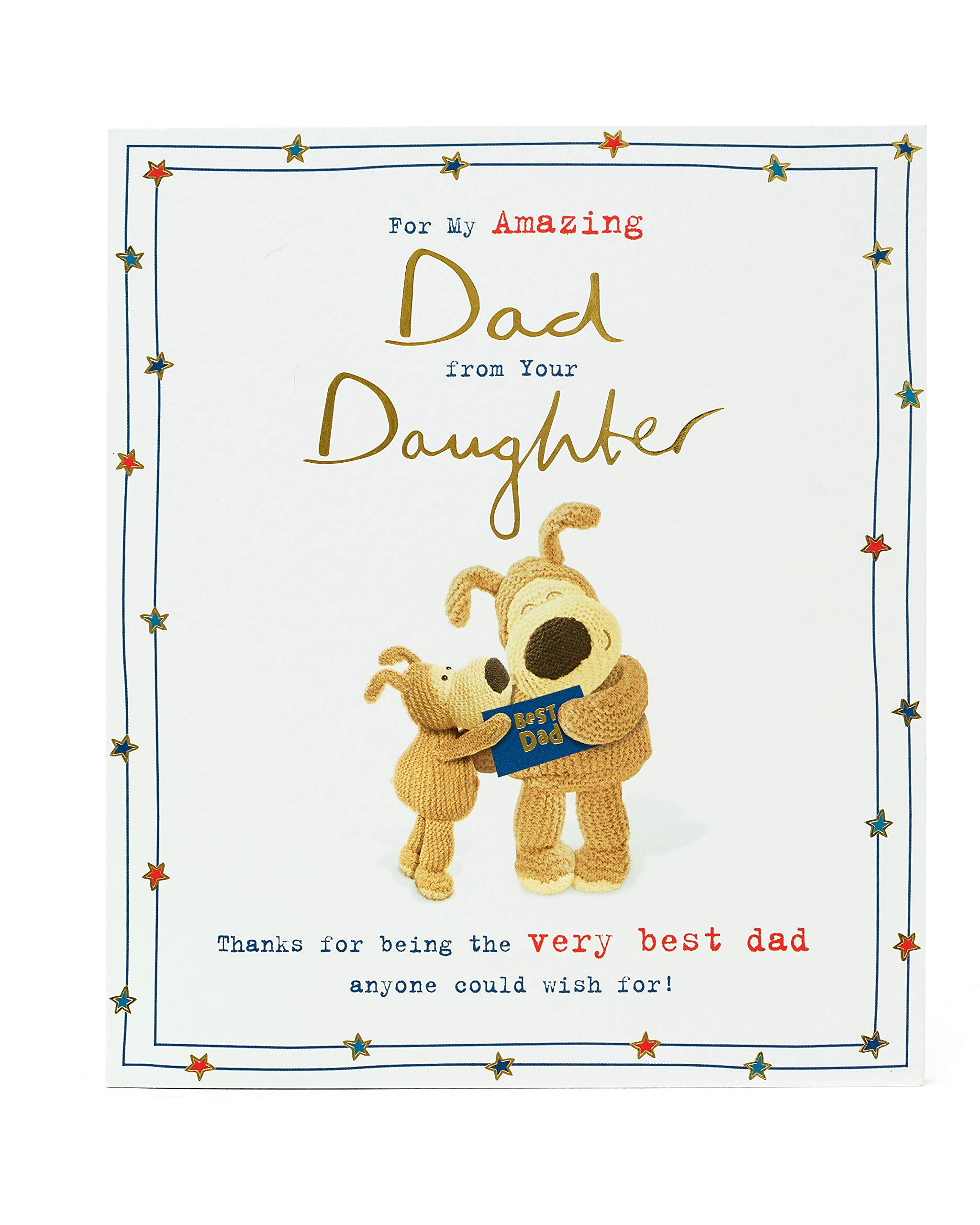 Boofle Dad Birthday Card from Daughter,White,159mm x 184mm