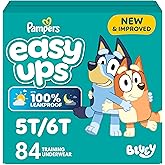 Pampers Training Pants - Easy Ups Boys & Girls Bluey - Size 5T-6T, 84 Count, Children's Potty Underwear (Packaging May Vary)