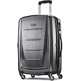 Samsonite Winfield 2 Hardside Expandable Luggage with Spinner Wheels, Checked-Medium 24-Inch, Charcoal