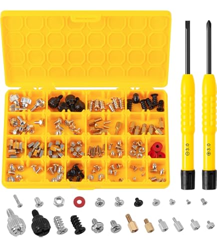 thumbnail image 2 of Keadic 450Pcs Computer Screws Assortment Kit Motherboard Standoffs Screws For Hard Drive Computer Case Mainboard Fan Power Graphics Pc Installation Repair 2 of 10