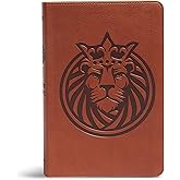 KJV Kids Bible, Lion LeatherTouch, KJV Holy Bible, Red Letter, Presentation Page, Study Helps for Children, Full-Color Inserts and Maps, Easy-to-Read Bible MCM Type