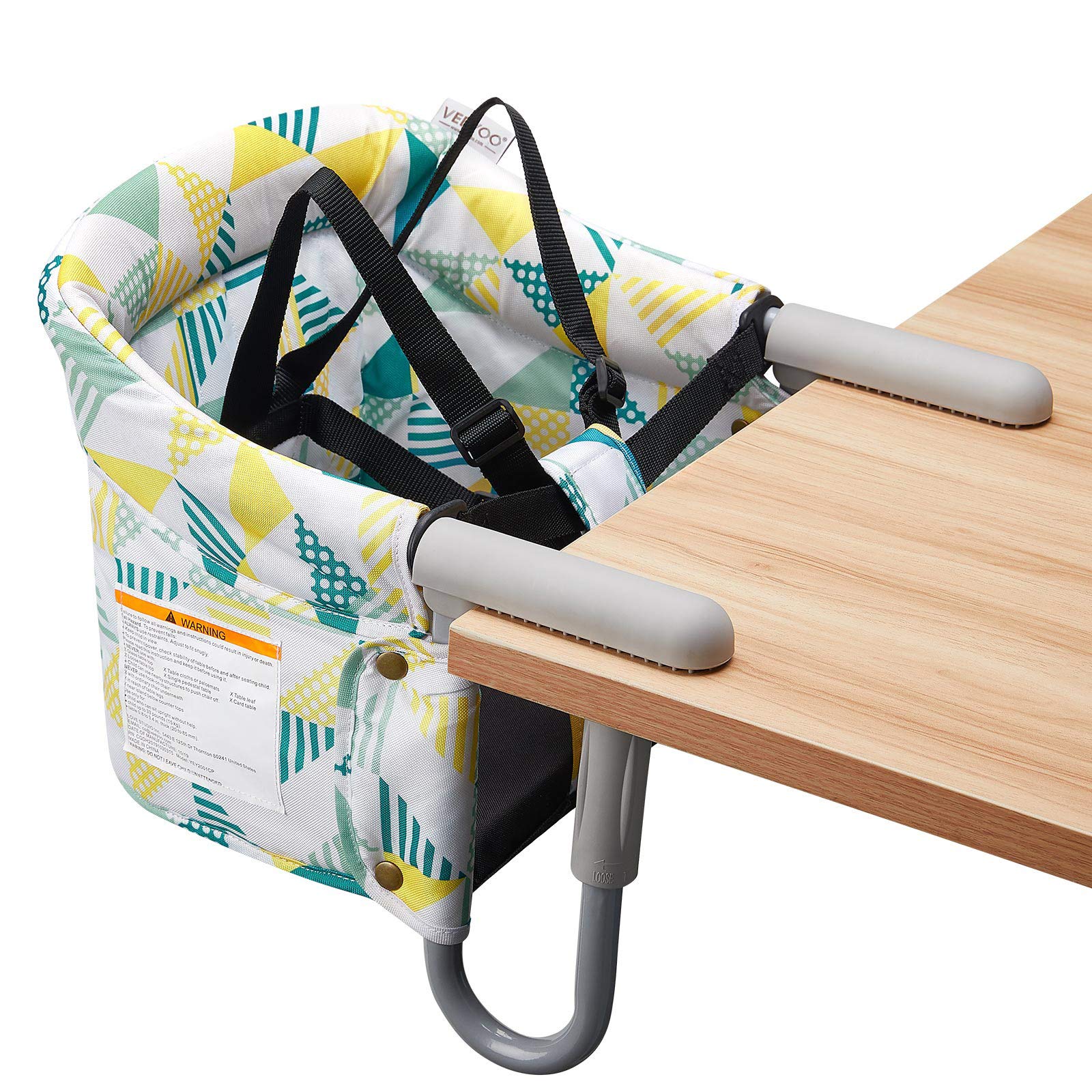 Photo 1 of Hook On Chair, VEEYOO Clip On High Chair Folding Fast Table Chair with Storage Bag, Portable Baby Feeding Seat Attach to Table for Home and Travel