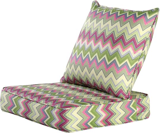 Amazon Com Maxdivani Outdoor Indoor Deep Seat Chair Cushions Set Deep Seat And Comfortable Back Cushion Large Size Replacement Cushion For Patio Furniture Stripe Garden Outdoor