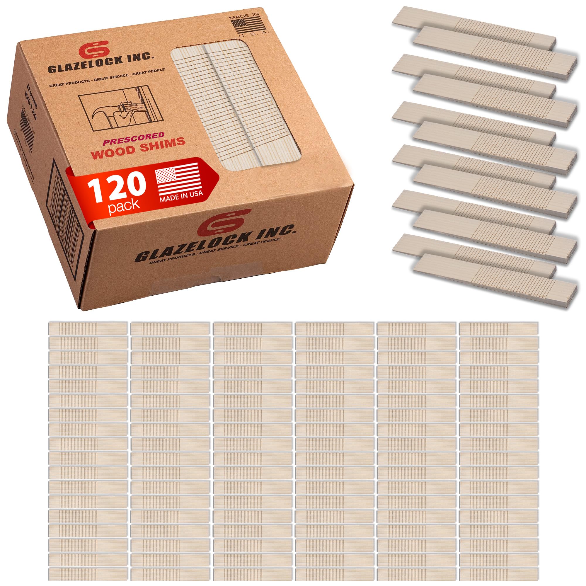 Glazelock Prescored Wood Shims for Leveling