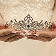 Rannyrena Silver Crystal Tiaras and Crowns for Women Sparkling Rhinestone Queen Crowns Princess Birthday Wedding Bridal Hair Accessories (KC Gold-white, Standard)