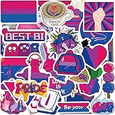 MEPLUM 100 Pcs Bisexual Pride Stickers, Bi Bisexual Stuff for Pride Accessories Present Celebration Parades Home Decor Party Supplies Festivals