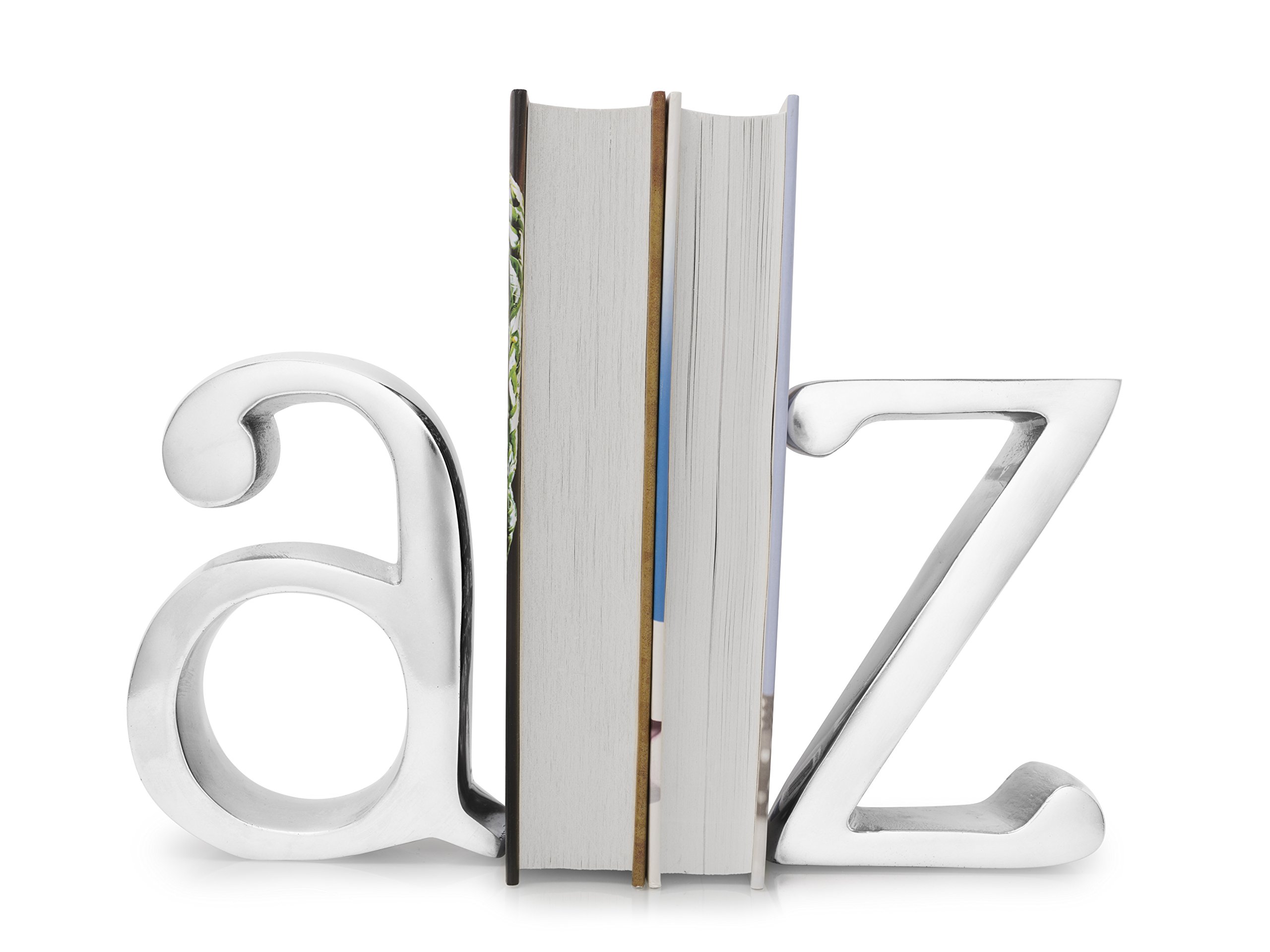 MYLO JONES Polished Aluminium Alphabet A Z Letter Bookends