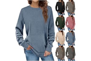 DOLKFU Women Fashion Autumn Winter T Shirt Round Neck Long Sleeve Blouses Shirts Loose Casual Pullover Tops