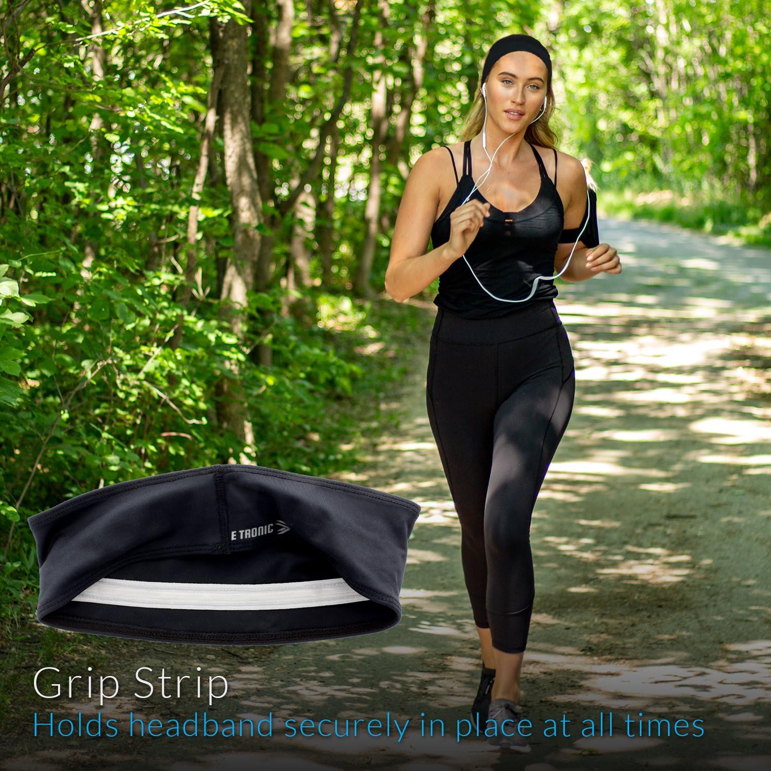 Sports Headband: UNISEX Fitness Headbands For Women & Men. Head Band Sweatband for Running, Yoga, Workout Gym Exercise. NO SLIP Sport Sweatbands & Sweat Wicking Athletic Head Wrap Bands Black: Clothing