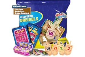 Hanukkah Dreidels - Wood Dreidel - 10 Pack Medium