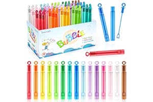 INSCRAFT Bubble Wand, 90 Pack Mini Bubble Wands Bulk 15 Colors for Halloween, Summer Toys, Wedding, Outdoor Indoor Activity Use, Bubbles Party Favors, Gifts for Kids Toddlers