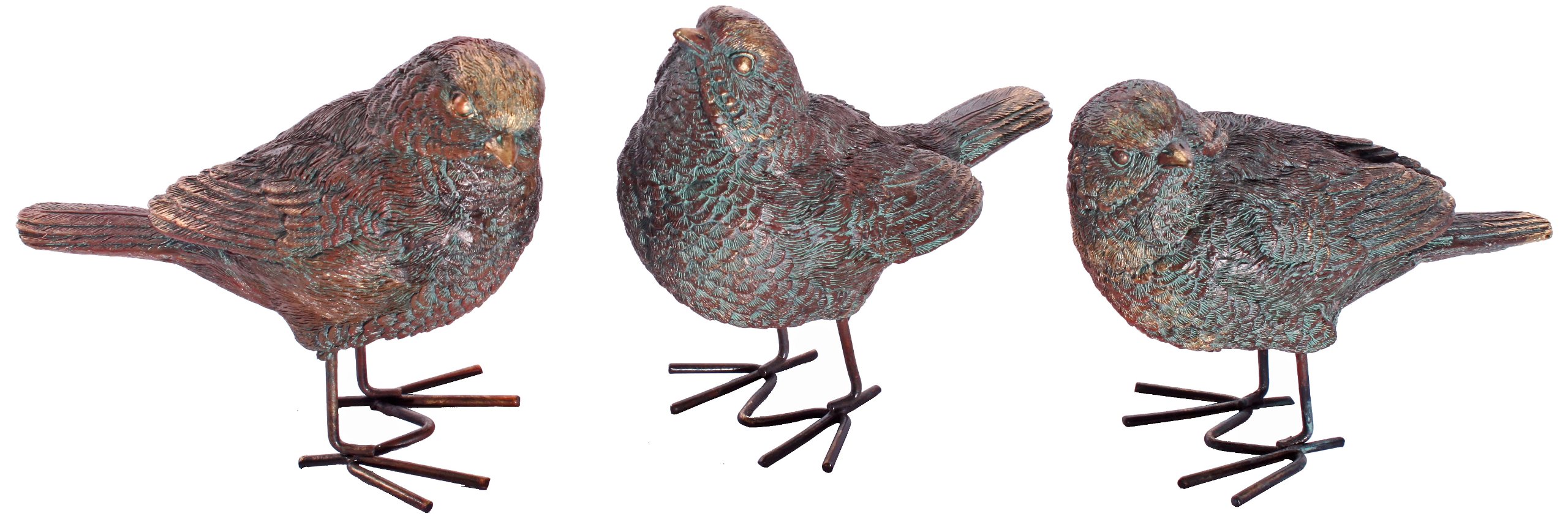 London Ornaments L02420040 Bronze Birds (Set of 3)