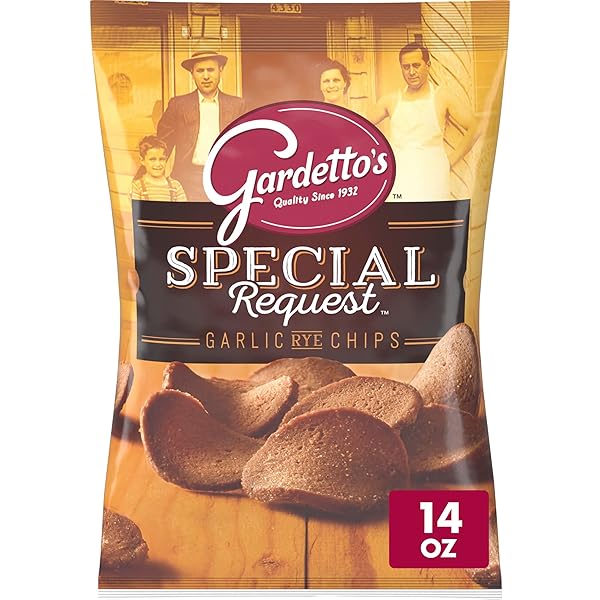 GARDETTO’S SPECIAL REQUEST GARLIC RYE CHIPS, SNACK BAG,...