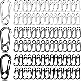 90PCS Mini Carabiner Clips Tiny Alloy Spring Snap Hook Keychain Clasps EDC Small Hanging Buckle for Backpack Camping Durable Paracord Accessories Tactical Survival Gear (3 Colors)