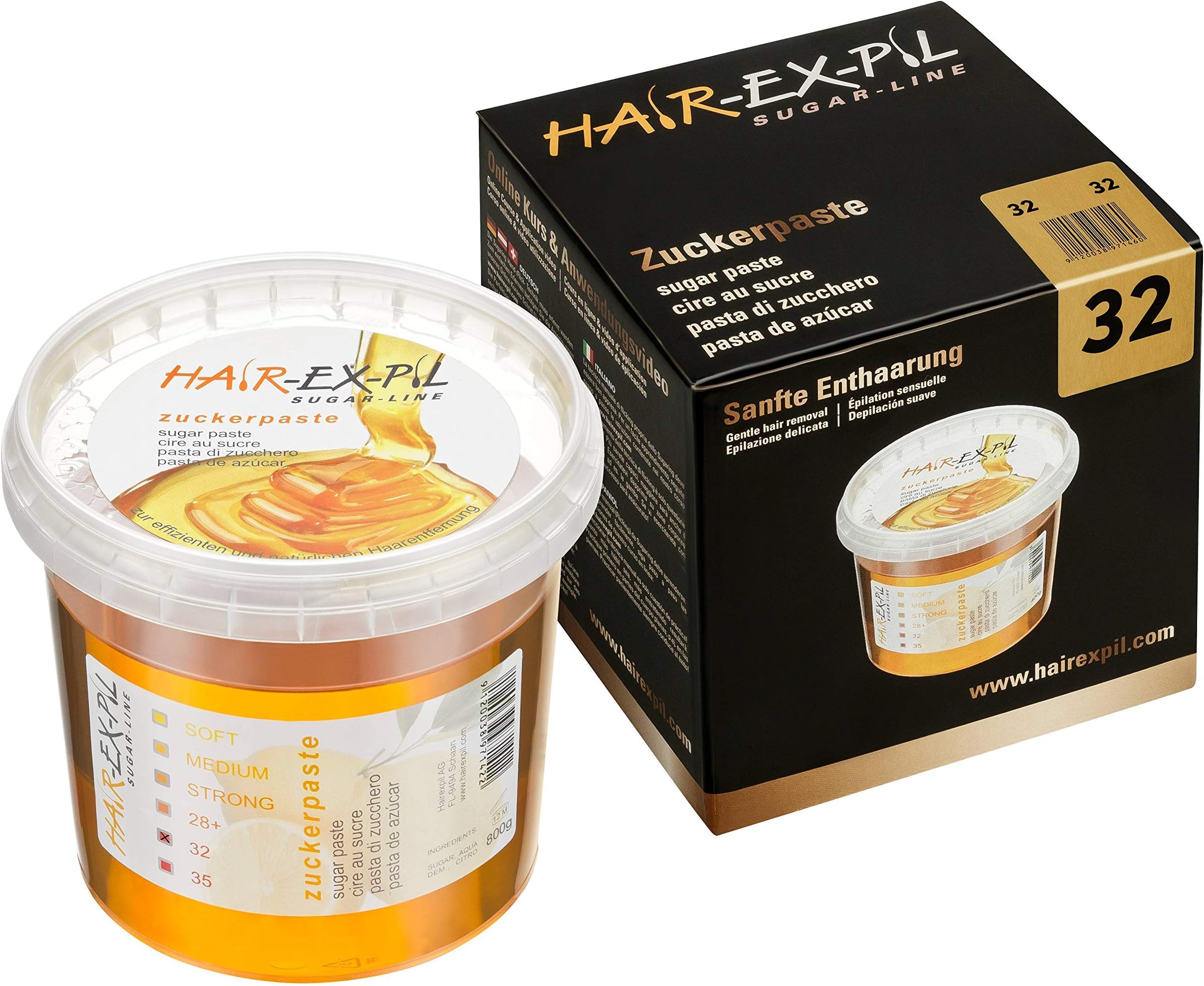 Sugar Paste 32 - Summer Paste, Specially for Bikini Areas and Hot Summer Days - With Extreme Adhessive Effect! 400gr Container, European Quality