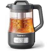 TOPWIT 1.6L Double Wall Electric Kettle with Temp Control, Tea Kettle | Removable Stainless Steel Tea Infuser, Digital Touchscreen, 12 Hours Keep Warm, Auto Shut-Off, Ideal For Family Use, Grey