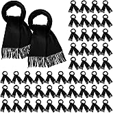 Kigeli 48 Pcs Winter Scarves Bulk Cashmere Feel Warm Scarf with Tassel Edge Soft Scarf for Men Women Unisex Donation Unisex