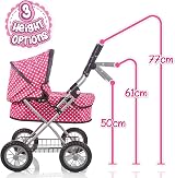 Molly Dolly Pram Doll's Pram with Adjustable Handle Height 40-60cm view 2