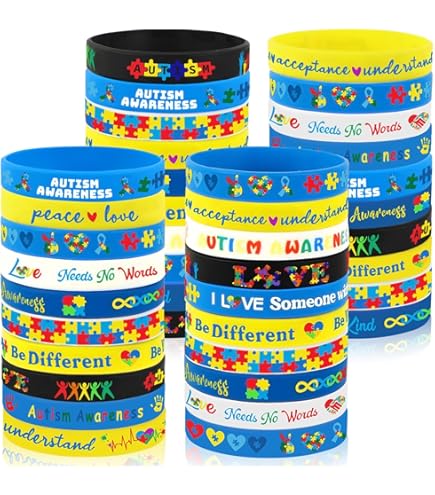 Autism Awareness Bracelets Bulk 60 Pcs Autism Awareness