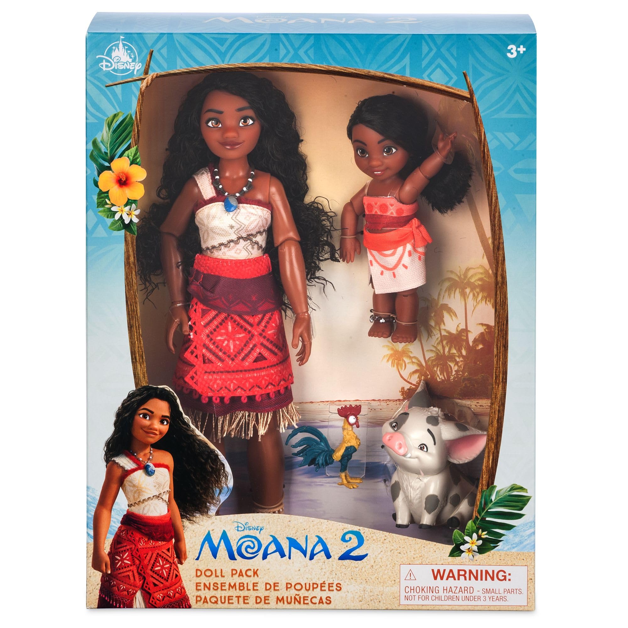 Disney Store Official, Moana 2 Doll Set, 4 piece Toy Set including Simea, Pua and Hei Hei Figures