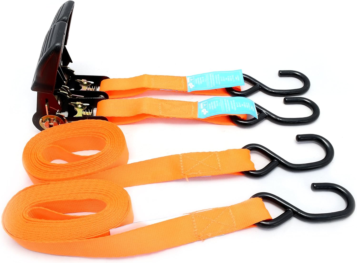 2PC Ratchet TIE Downs, Orange, Black, Gold, 1.2m x 12cm to 4.5m x 12cm - Image 3