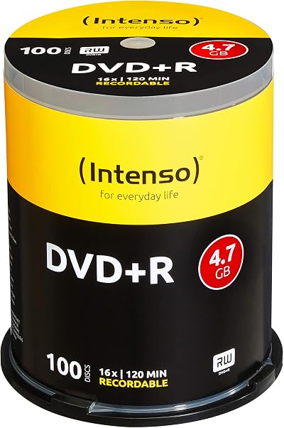 Intenso 4111156 DVD+R 16x 100 Pack Cakebox Recordable Discs