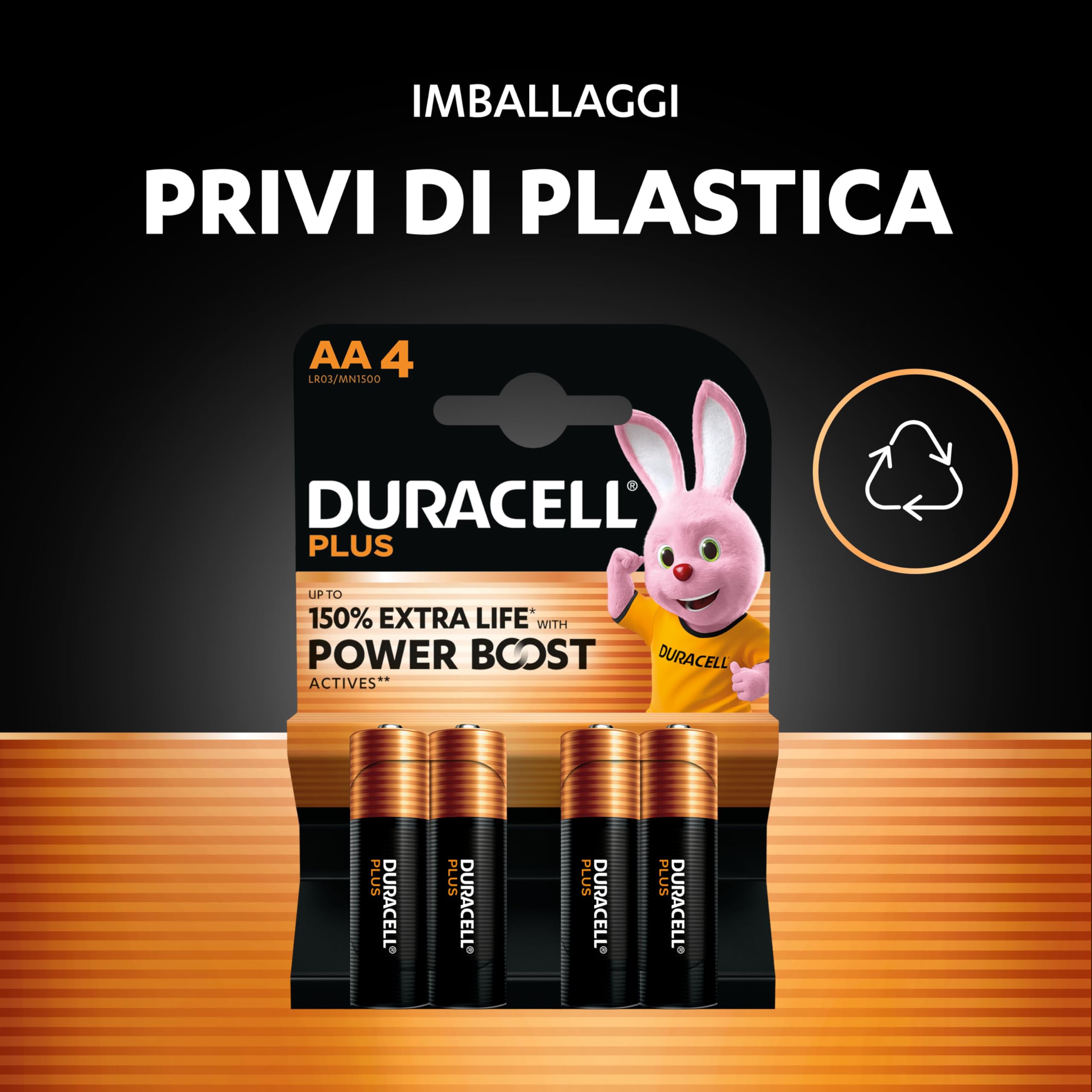 AAA Batterie Alcaline Plus (Confezione da 12) 1.5V, LR03