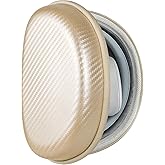 Geekria Shield Headphone Case Compatible with Beats Solo 4/3/2/HD, Replacement Hard Shell Travel Carrying Bag with Cable Storage (Gold)