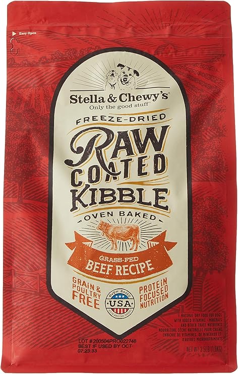 Amazon Com Stella Chewy S Raw Coated Beef 3 5lb Dry Dog Food Pet Supplies