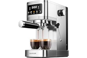 SHARDOR Espresso Machine 20 Bar, Professional Espresso Machine with Milk Frother and Touchscreen, Expresso Coffee Machines with Adjustable Temperature,for Cappuccino, Latte