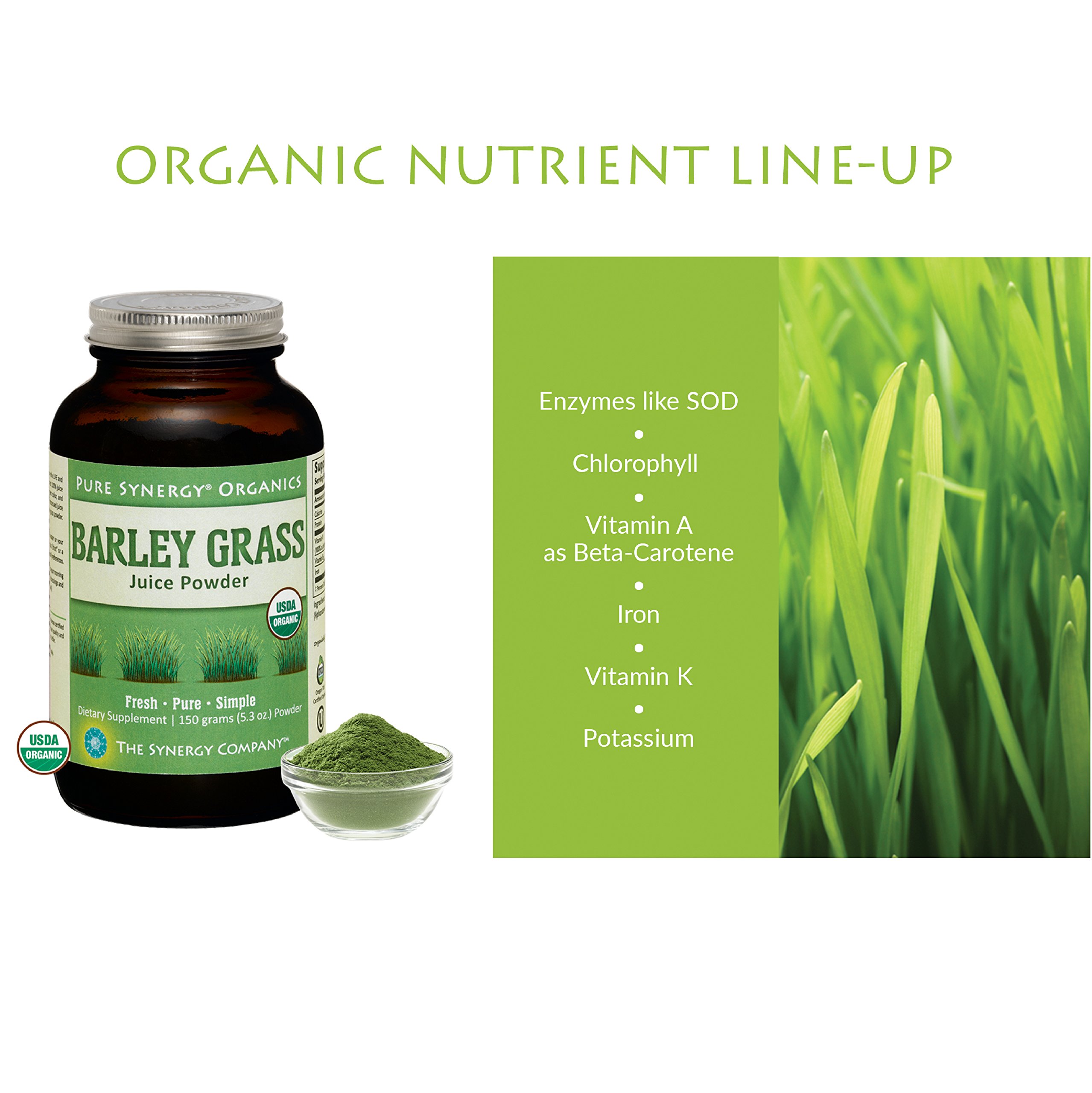 Pure Synergy Organics Barley Grass Juice Powder USA 5.3oz 100